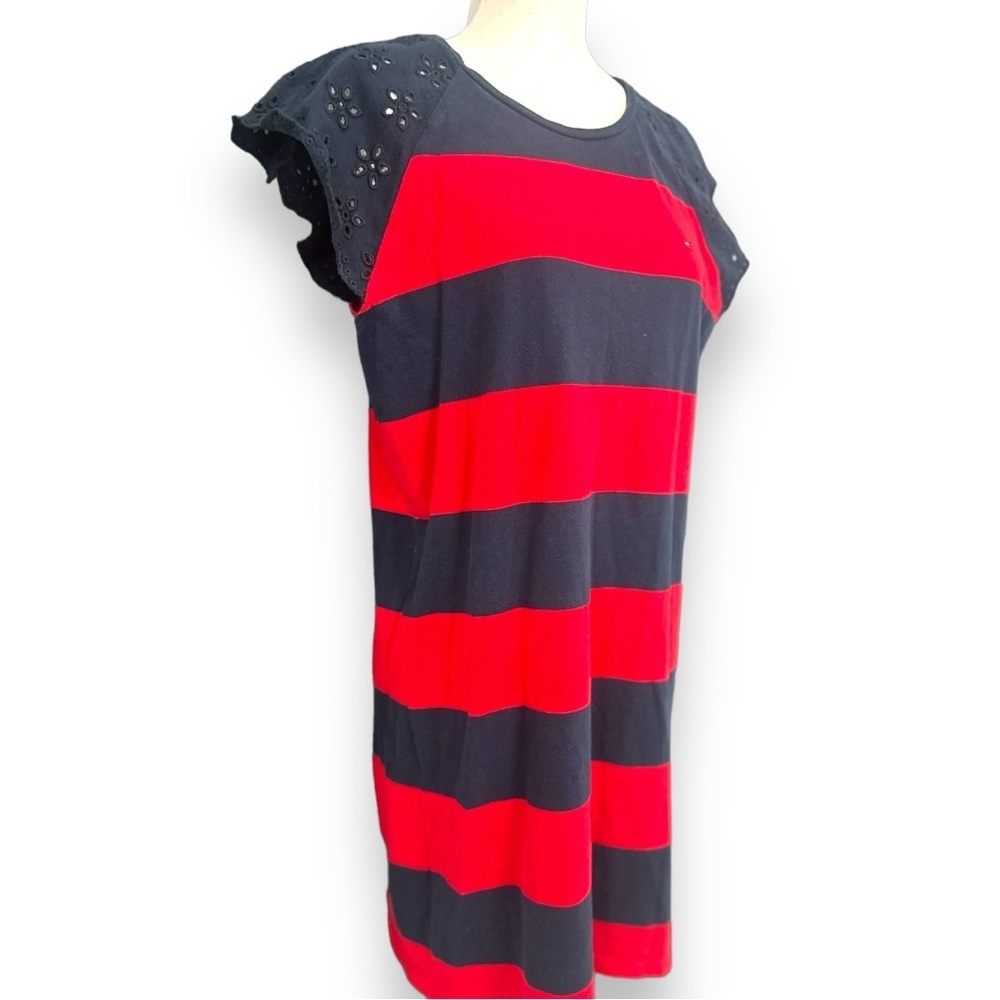 Tommy Hilfiger - Striped Embroidered-Sleeve Dress - Picture 13 of 14